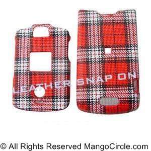   RAZR FACEPLATE/COVER/CASE RED PLAID FABRIC Cell Phones & Accessories