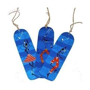    152001 Three Painted Recycled Tin Bookmarks  Blue