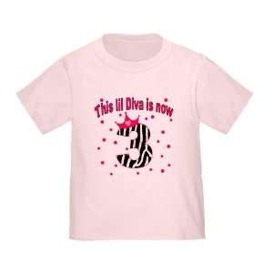  This Lil Diva is Now Three Third Birthday Toddler Shirt 