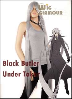 Black Butler Under Taker Long Grey Cosplay Wig  