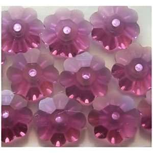  12 Swarovski 3700 Flower Margarita Bead FUCHSIA 10mm 