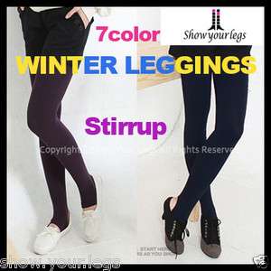 WINTER STIRRUP LEGGINGS Fleece Tights Opaque Womens  