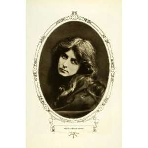 1908 Print Stage Actress Katharine Emmett Portrait Art Nouveau Border 