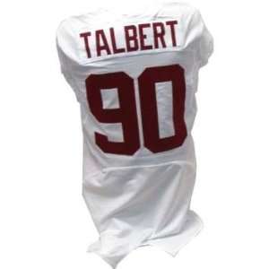  Talbert #90 Alabama 2009 2010 Game Used White Football 