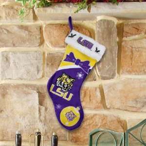    LSU Tigers Purple Gold Logo Plush Stocking: Sports & Outdoors