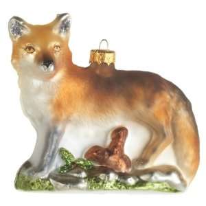   of 6 Decorative Blown Glass Fox Christmas Ornaments 4 Home & Kitchen