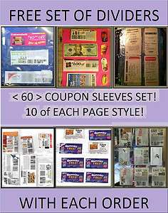 COUPON SLEEVES ORGANIZER HOLDER PAGES BINDER SET GREAT DEAL BRAND 