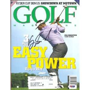  Vijay Singh Autographed/Hand Signed Golf Magazine PSA/DNA 