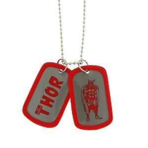  Thor Red Double Dog Tag Necklace 