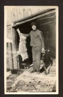 Old Snapshot Photo Man Gun Holding Dead Coyote Wendorf  