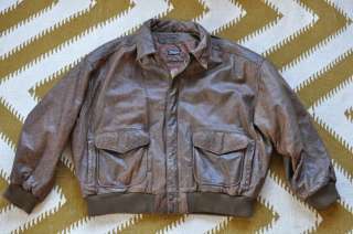 amazing vintage adventure bound A 2 leather bomber jacket. size 1X 