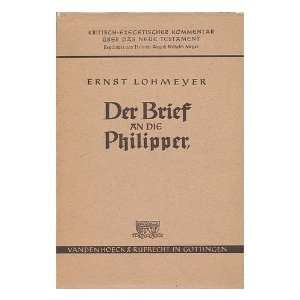   Und Erklärt Von E. Lohmeyer Ernst (1890 1946) Lohmeyer Books