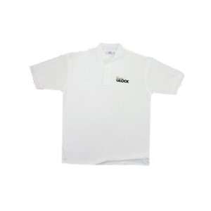  Glock Team Glock Logo White Short Sleeve Polo Shirt LG 