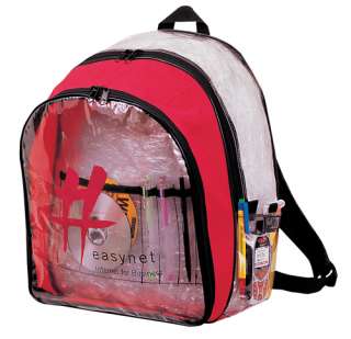 Bright Clear Backpack, Front zippered pocket with insid  