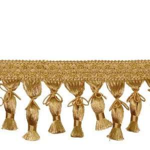  Expo 3 1/2 Tied Tassel Fringe Antique Gold By The Yard 