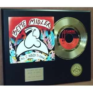  BETTE MIDLER GOLD 45 RECORD PICTURE SLEEVE LIMITED EDITION 