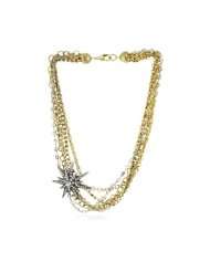   Layla 24k Gold Plated Multi Chain Swarovski Crystal Starburst Necklace