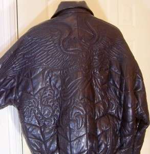   Buchanan Black Leather Jacket Eagle Dragon Pelle Men Size 44 SUPPLE
