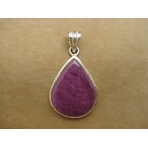  Ruby Teardrop Sterling Pendant 