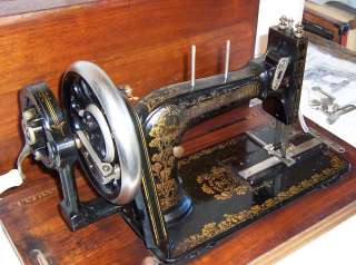 1905 Frister & Rossmann Hand Crank Sewing Machine Oak Leaves  