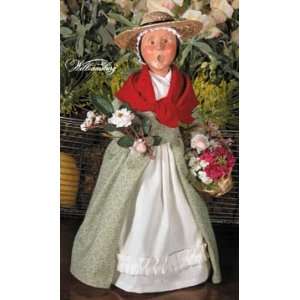  Byers Choice Colonial Woman With Basket Of Flowers 