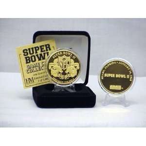  24kt Gold Super Bowl II FLIP COIN By Highland Mint: Sports 