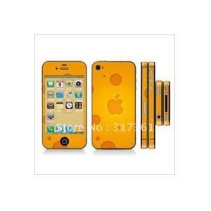 iphone 4s (orange apple) full body skin kit compatible with 4g verizon 