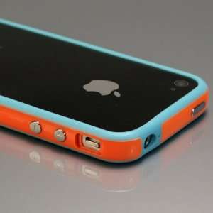  Blue / Orange Bumper Case for Apple iPhone 4 [Total 60 