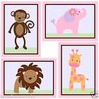 set of 4 bubble gum jungle girl 5x7 matte