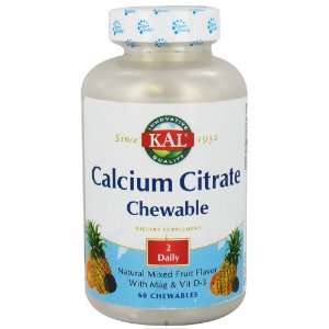  Calcium Citrate Chewable 60 Count   Kal ( Fast Shipping 
