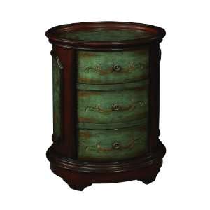   Drawer Oval Chest in a New Bern Green and Brown Finish
