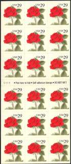 2490, GREAT COLOR SHIFT ERROR BOOKLET PANE   29¢ ROSE  