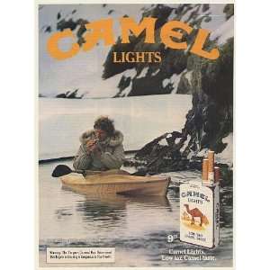   Camel Lights Cigarette Man Smoking in Kayak Print Ad (54186): Home