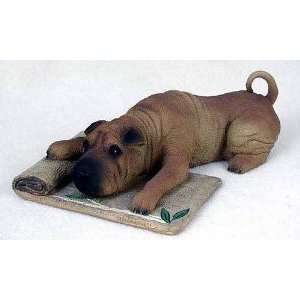  Shar Pei Figurine Brown MyDog: Patio, Lawn & Garden