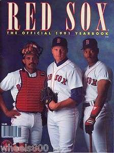   Red Sox Official Yearbook Ellis Burks, Roger Clemens Tony Pena N/Mnt