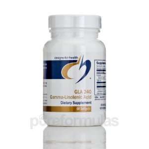  Designs for Health GLA 240 Gamma Linolenic 60 Gelcaps 