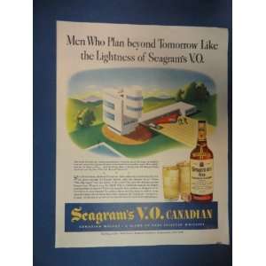 Canadian Whiskey Print Ad. Orinigal 1943 Vintage Magazine ad. airport 