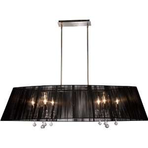  Light, Polished Nickel with Black Silk String Shades: Home Improvement