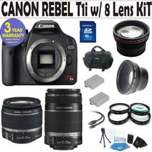  Canon Rebel T1i (EOS 500D) 8 Lens Deluxe Kit with EF S 18 
