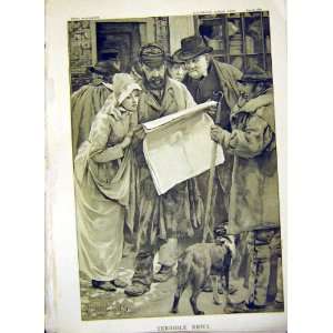   News Post Office People Street King Print 1888