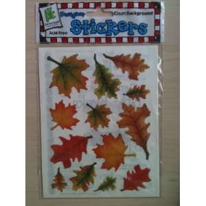  Fall Leaves Designer Scrapbooking Stickers   Clear 