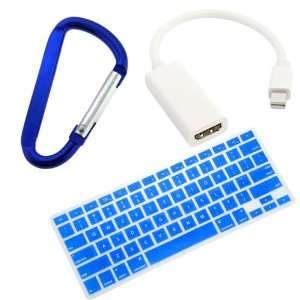  GTMax Blue Silicone Keyboard Cover + Mini Displayport to 