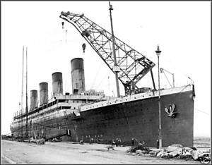 Photo: The RMS Olympic At Fitting Out Basin 1911  