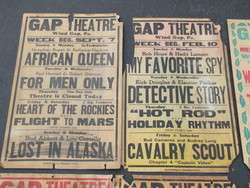 Vintage c. 1950 GAP THEATRE Wind Gap PA MOVIE POSTERS  