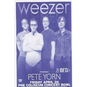  Weezer Pete Yorn Vancouver Original Concert Poster