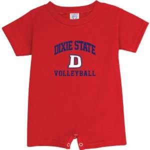  Dixie State Red Storm Red Volleyball Arch Baby Romper 