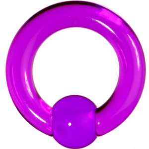  4 Gauge Purple Acrylic Ball Captive Ring: Jewelry