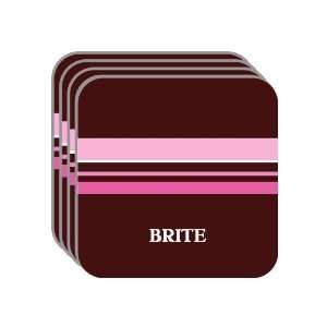 Personal Name Gift   BRITE Set of 4 Mini Mousepad Coasters (pink 