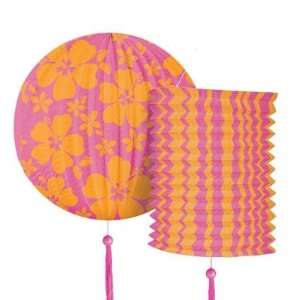  Hibiscus Pink Lanterns 2pc: Office Products