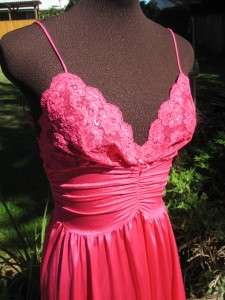 Vintage RARE OLGA nightgown pink vtg gown nylon S M L  